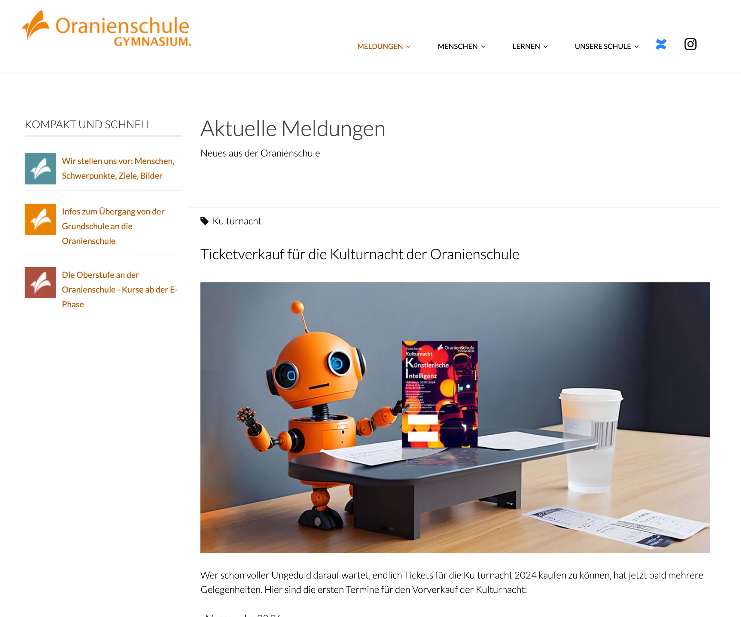 Web-Hosting für die Oranienschule